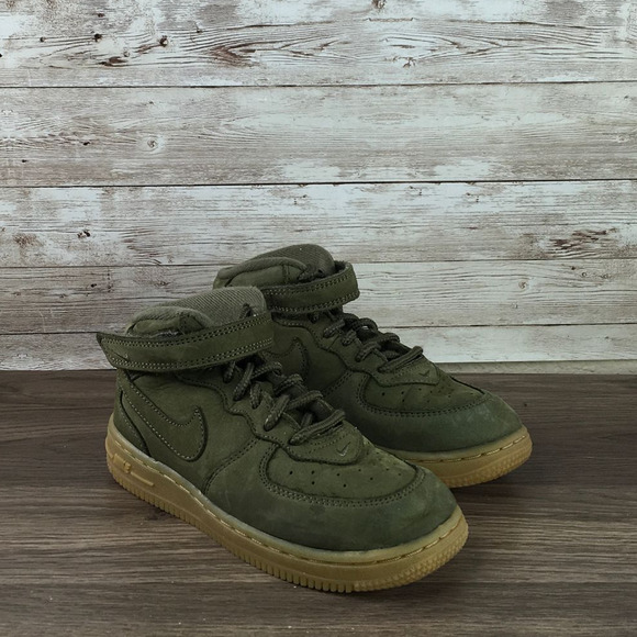 Nike Air Force 1 Mid Green Gum Suede Size 10C - Picture 1 of 7